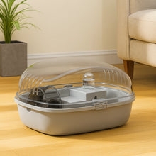 Transparent hamsterbur med hjul & tillbehör