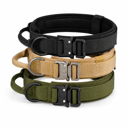 Taktiskt Hundhalsband med Metallspänne – Vadderat Halsband för Medelstora och Stora Hundar
