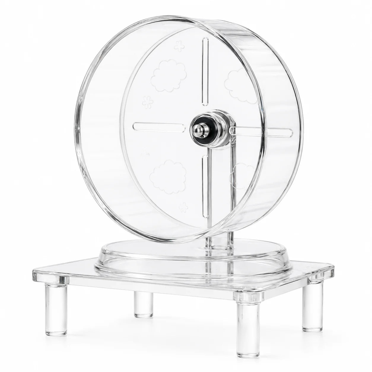Tyst hamsterhjul i transparent design