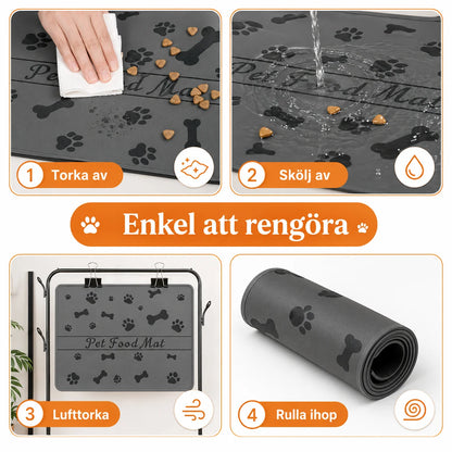 Absorberande Matunderlägg för Hund och Katt – Halkfri Matta för Matskål