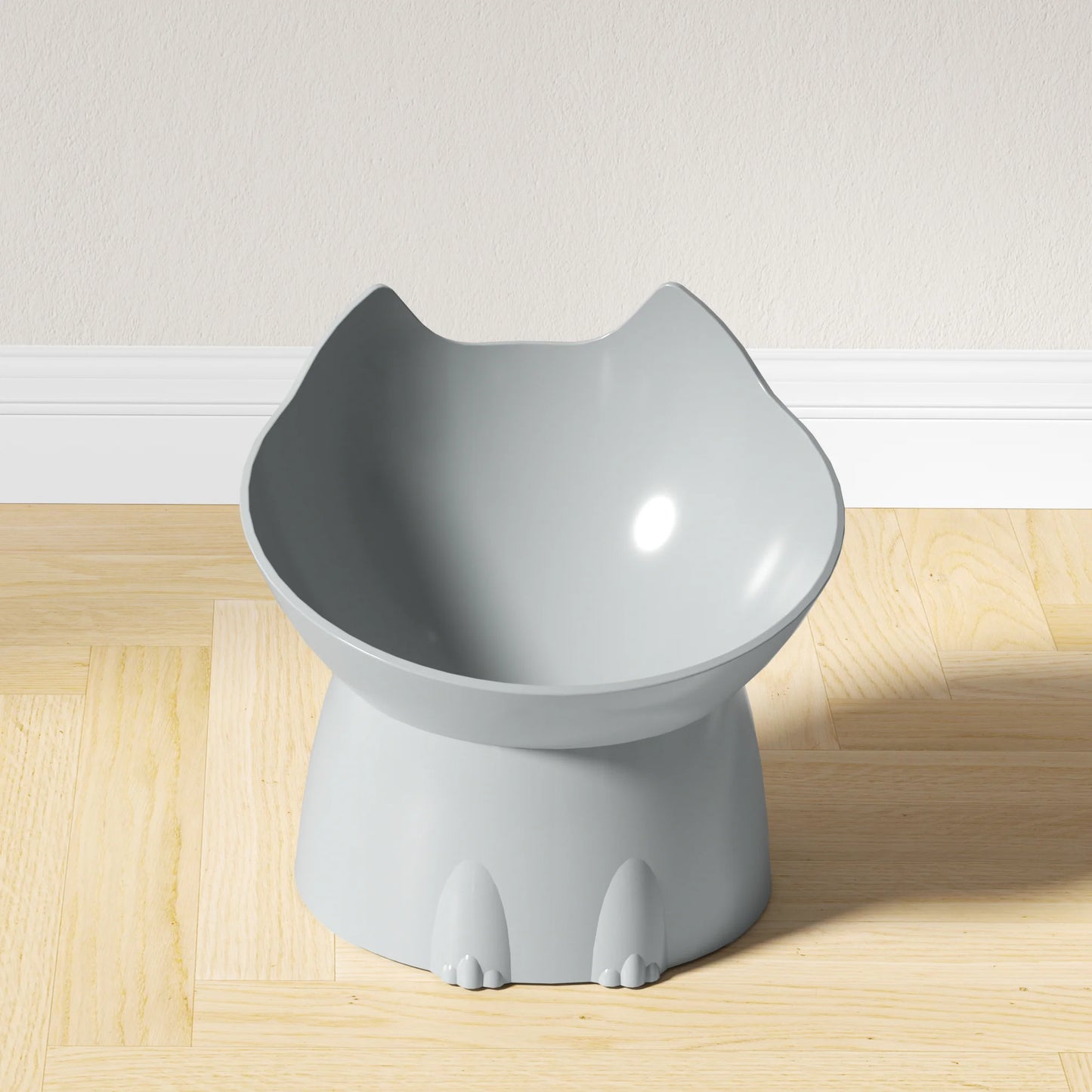 Höjd Kattmatskål med Lutande Design