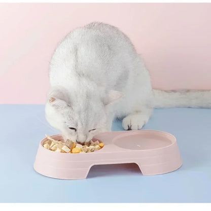 Pastellfärgad dubbelskål för katt och små hundar