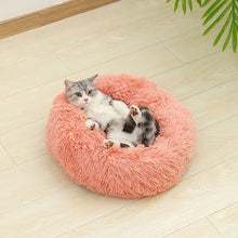 Fluffig Rund Kattbädd i Plysch – Donutbädd för Katt