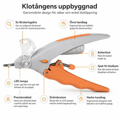 Klotång med LED-ljus för Hund och Katt